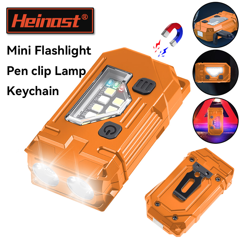 Keychain Flashlight - Mini llavero EDC, linterna magnética recargable,