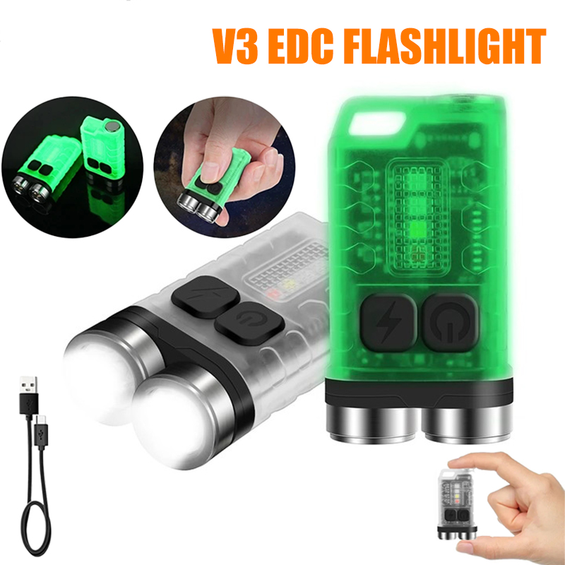 Keychain Flashlight - Linterna LED V3 EDC, Mini Linterna