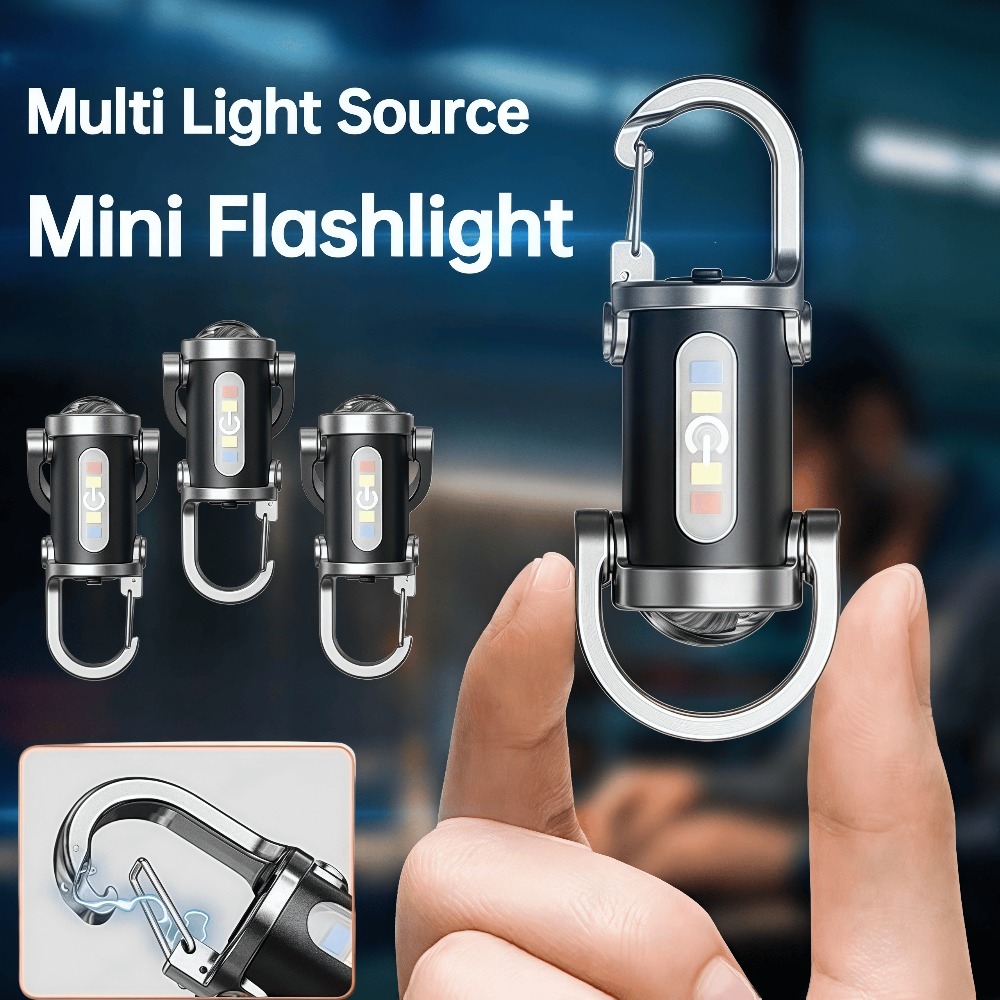 Keychain Flashlight - Mini linterna portátil para llavero, recargable,