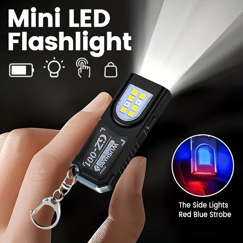 Keychain Flashlight - Linterna con llavero multifuncional, minilinterna recargable