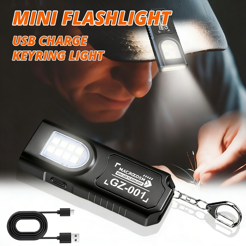 Keychain Flashlight - Linterna LED para llavero, recargable tipo