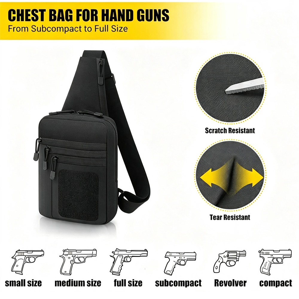 Bolso táctico de pecho para po - Edc Concealed Carry Sling Bag reseña y precio