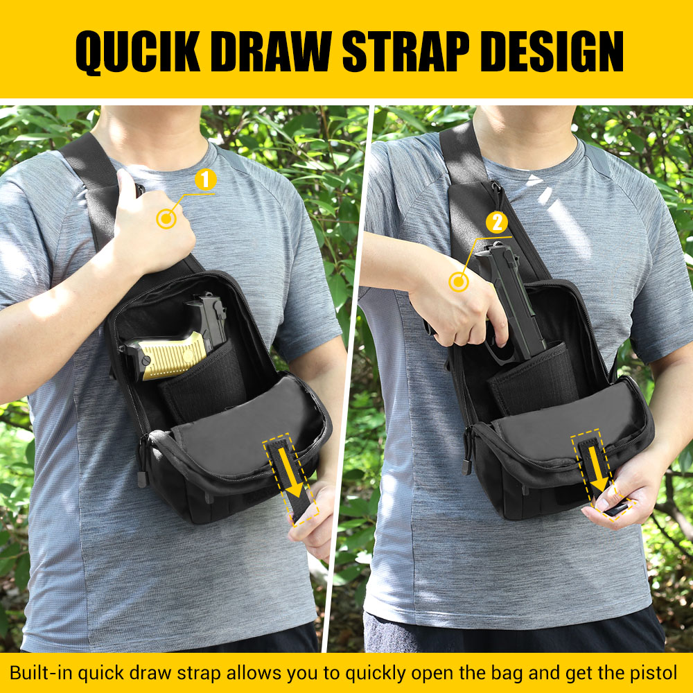Bolsa táctica para pistola, fu - Edc Concealed Carry Sling Bag reseña y precio