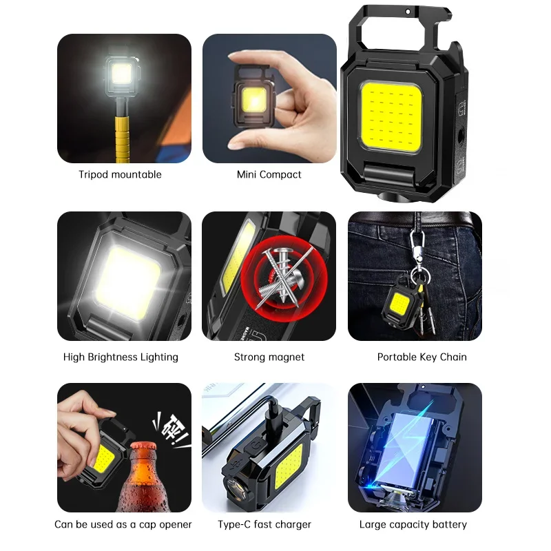 Mini linterna llavero luz COB  - Keychain Flashlight reseña y precio