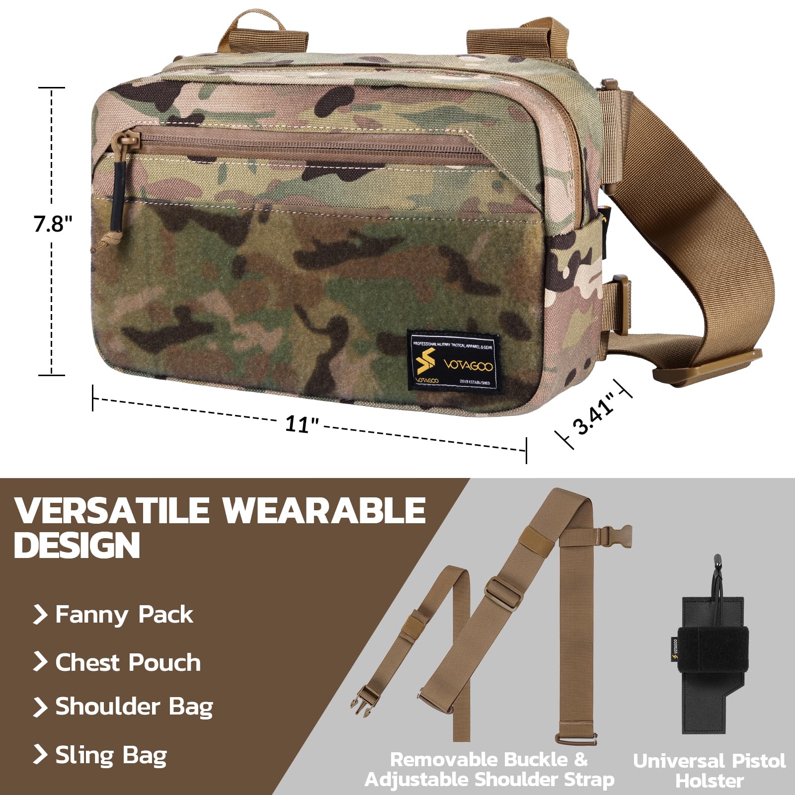 Riñonera táctica, bolsa bandol - Edc Concealed Carry Sling Bag reseña y precio