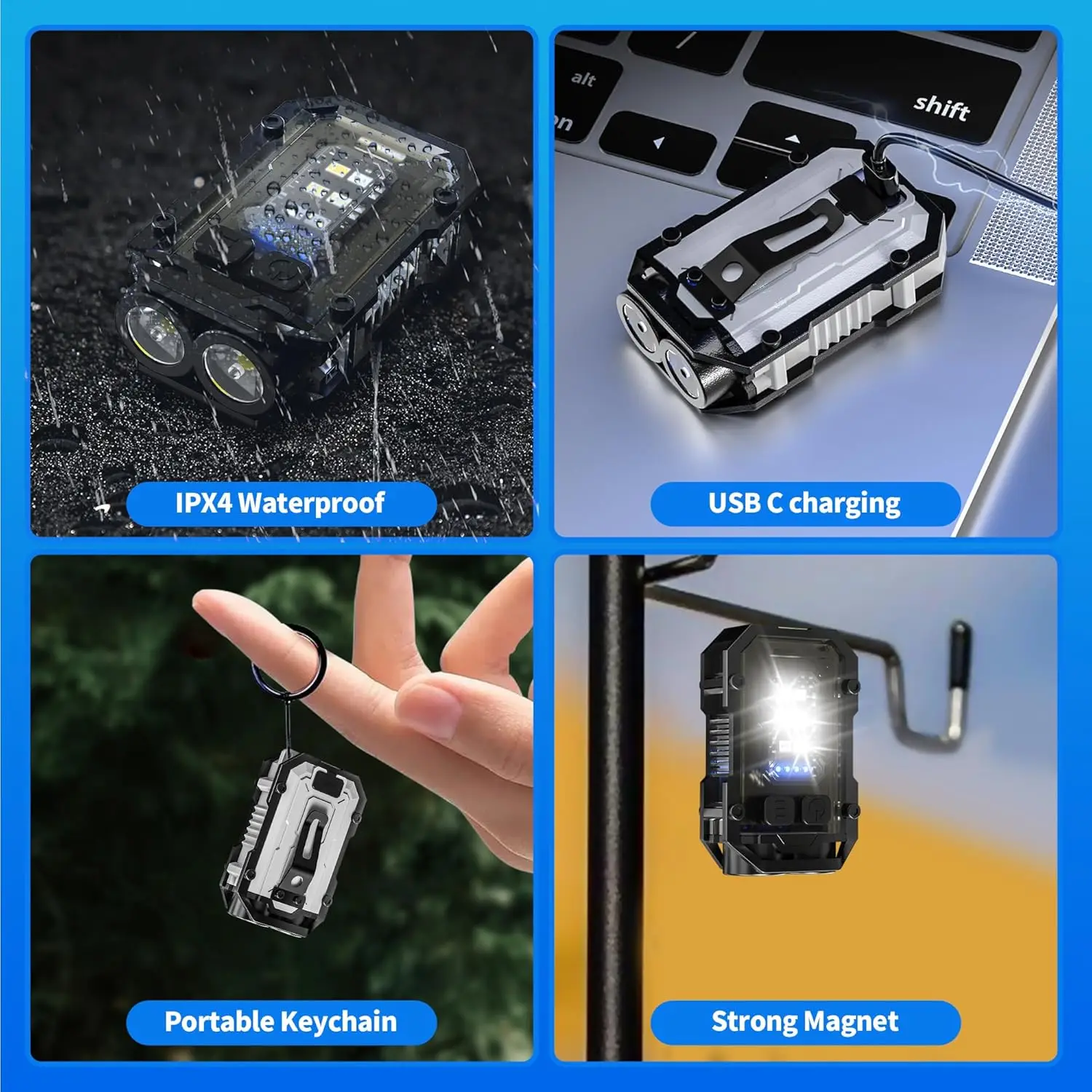 Mini linterna con llavero COB, - Keychain Flashlight reseña y precio