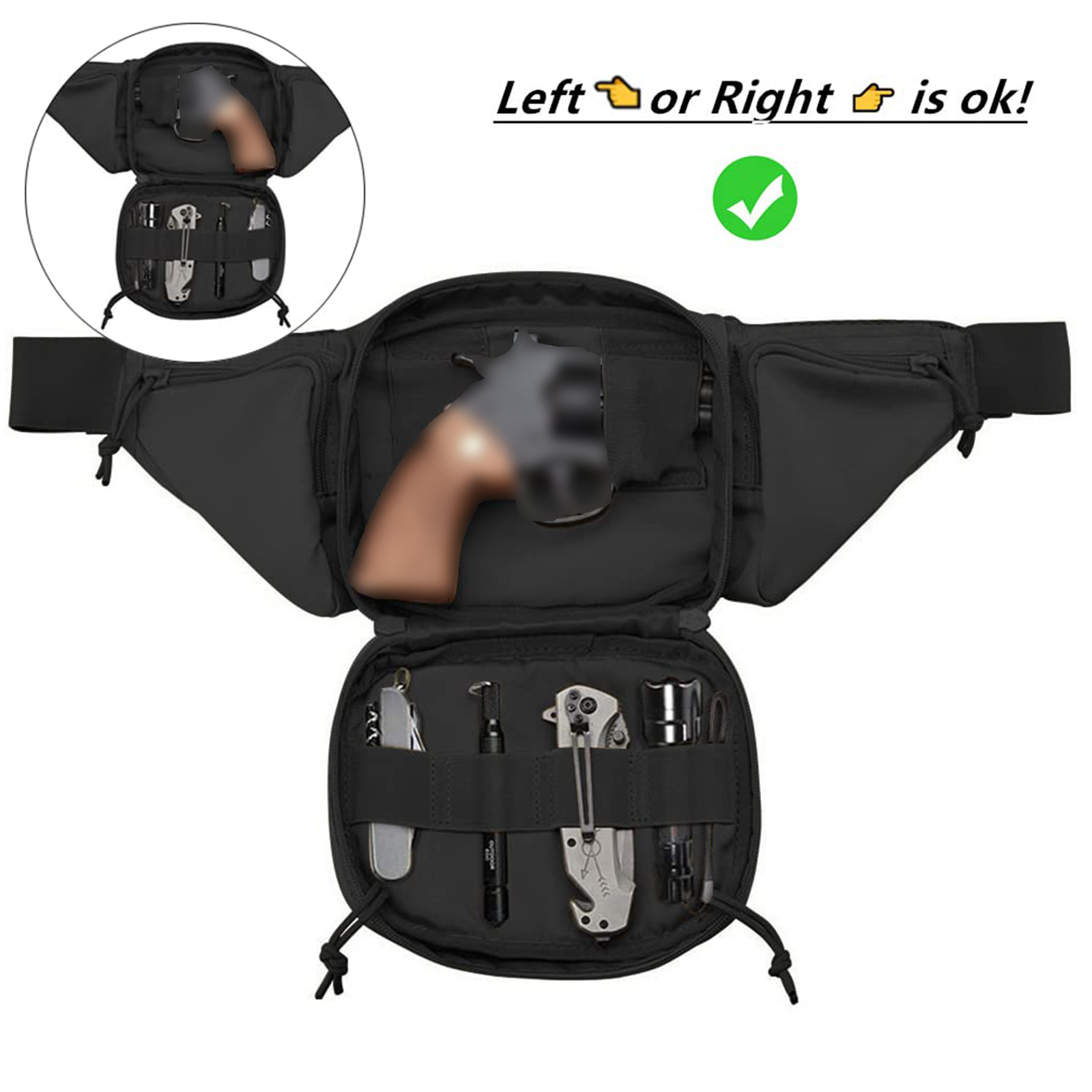 Riñonera táctica con funda par - Edc Carry For Men reseña y precio