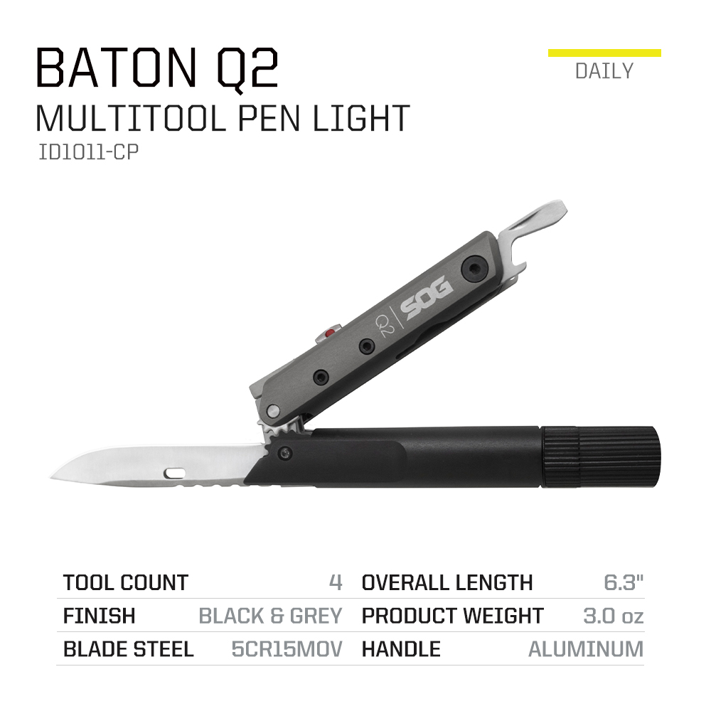 SOG BATON Q2 4 en 1 bolígrafo  - Edc Carry Knife reseña y precio