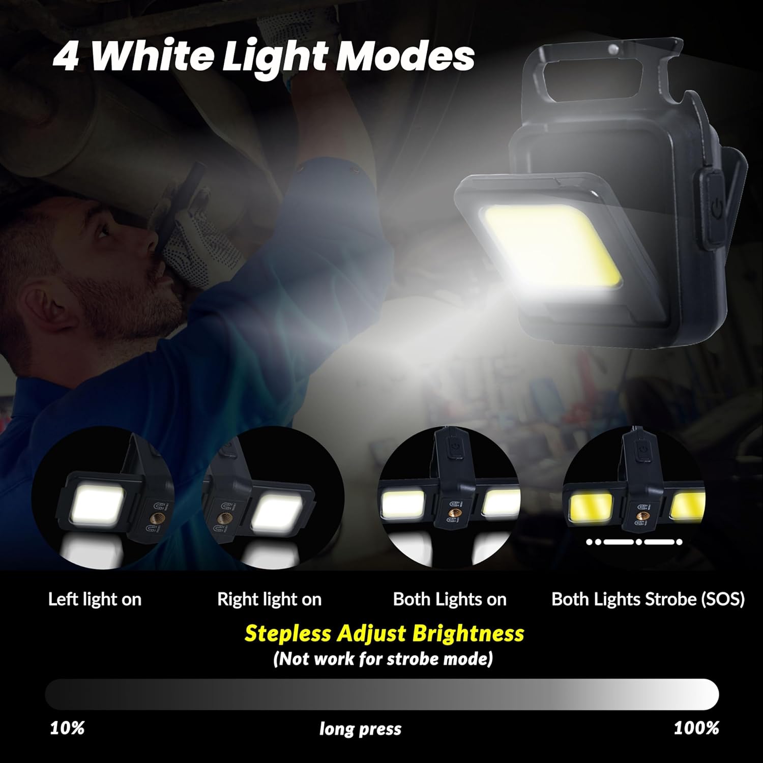 Mini linterna llavero luz COB  - Keychain Flashlight reseña y precio